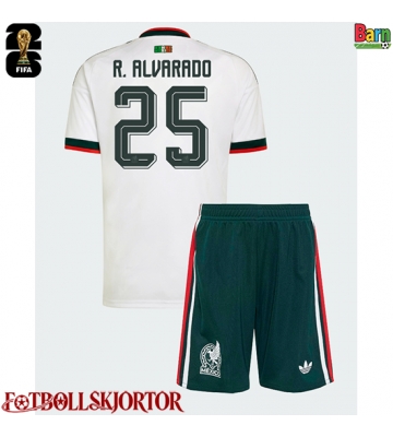 Mexiko Roberto Alvarado #25 Borta Kläder Barn VM 2026 Kortärmad (+ Korta byxor)